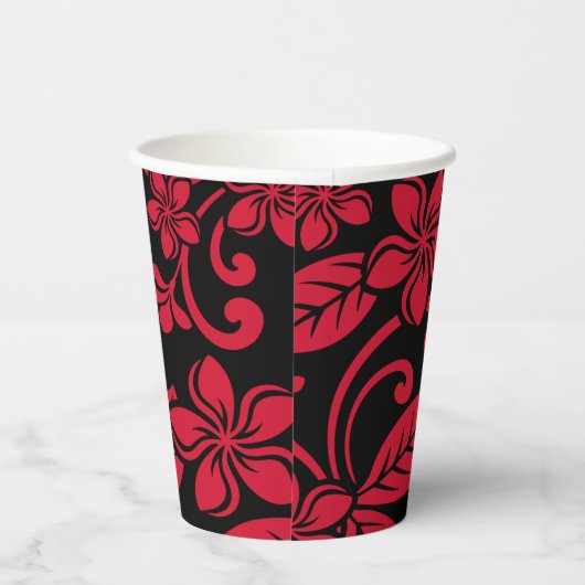 INSELPLUMERIE (SCHWARZ/ROT) PAPPBECHER (Rechts)