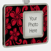 INSELPLUMERIE (SCHWARZ/ROT) Rahmen-Ornament SILBER (Rechts)