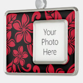 INSELPLUMERIE (SCHWARZ/ROT) Rahmen-Ornament SILBER (Links)