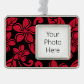 INSELPLUMERIE (SCHWARZ/ROT) Rahmen-Ornament SILBER (Vorderseite)