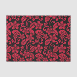 INSELPLUMERIE (SCHWARZ/ROT) SEIDENPAPIER