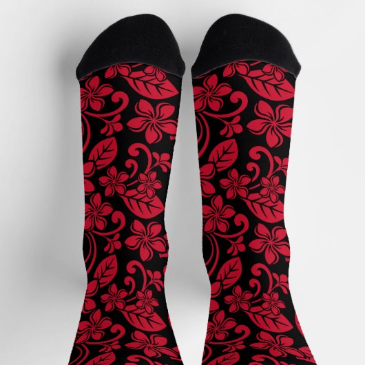 INSELPLUMERIE (SCHWARZ/ROT) SOCKEN (Oben)