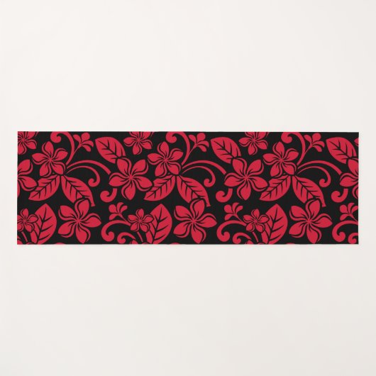 INSELPLUMERIE (SCHWARZ/ROT) YOGAMATTE (Vorderseite (Horizontal))
