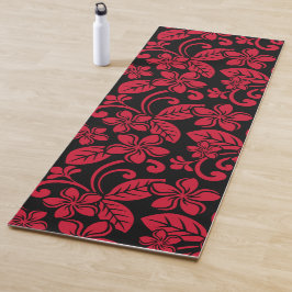 INSELPLUMERIE (SCHWARZ/ROT) YOGAMATTE
