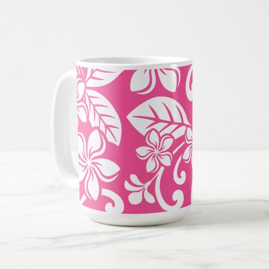 INSELPLUMERIE (WATERMELONPINK) KAFFEETASSE (Vorderseite Links)