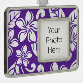 INSELPLUMERIEN (LILA) Rahmen-Ornament SILBER (Rechts)