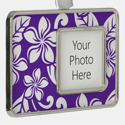 INSELPLUMERIEN (LILA) Rahmen-Ornament SILBER (Rechts)