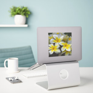 Inselsblüte – Gelbe Plumeria Aufkleber