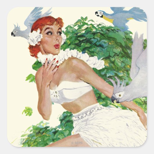 Inselzauber Quadratischer Aufkleber (Vorderseite)