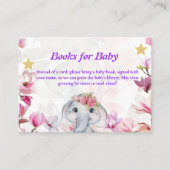 Insert Card Books for Baby Elephant Floral. (Vorderseite)