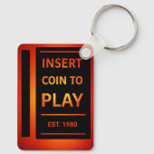 Insert Coin to Play Personalized EST Year Keychain Schlüsselanhänger (Rückseite)