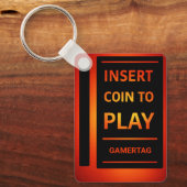 Insert Coin to Play Personalized Gamertag Keychain Schlüsselanhänger (Vorderseite)