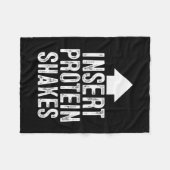 Insert Protein Shake Funny Pointing Arrow To Mouth Fleecedecke (Vorderseite (Horizontal))