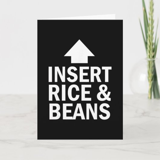 Insert Rice And Beans Thanksgiving Pointing Arrow Karte (Vorderseite)
