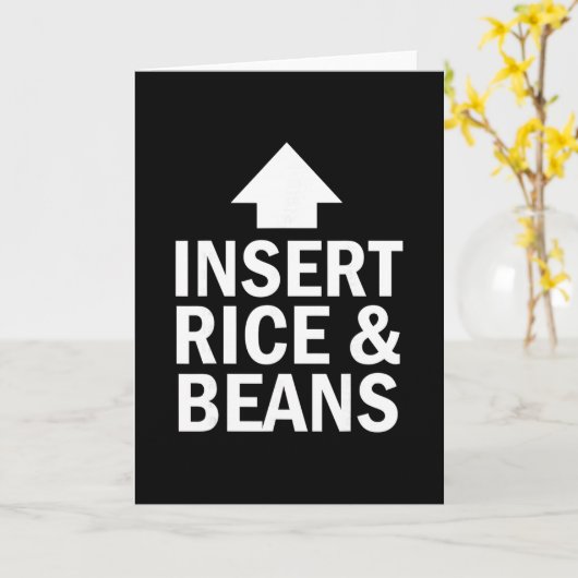 Insert Rice And Beans Thanksgiving Pointing Arrow  Karte (Gelbe Blume)