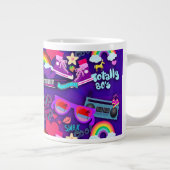 Insgesamt achtzig Lila Fun New Wave Collage Jumbo-Tasse (Rechts)