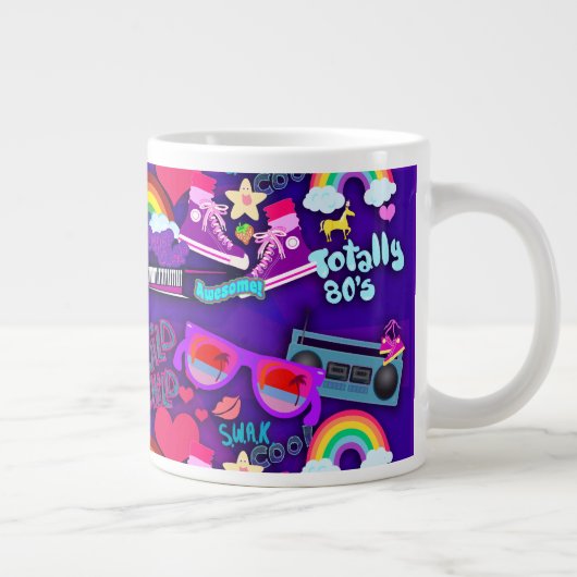 Insgesamt achtzig Lila Fun New Wave Collage Jumbo-Tasse (Rechts)