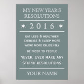 Insgesamt anpassbares New Year's Resolution Poster (Vorne)