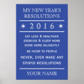 Insgesamt anpassbares New Year's Resolution Poster (Vorne)