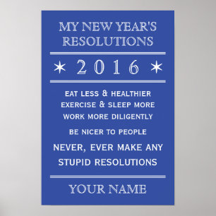 Insgesamt anpassbares New Year's Resolution Poster