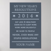 Insgesamt anpassbares New Year's Resolution Poster (Vorne)