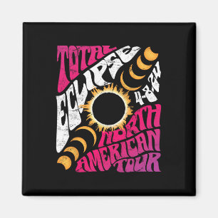 Insgesamt Eclipse 2024 Retro Groovy North American Magnet