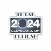 Insgesamt Eclipse Cleveland Ohio 2024 Totalweg Aufkleber (Vorderseite)