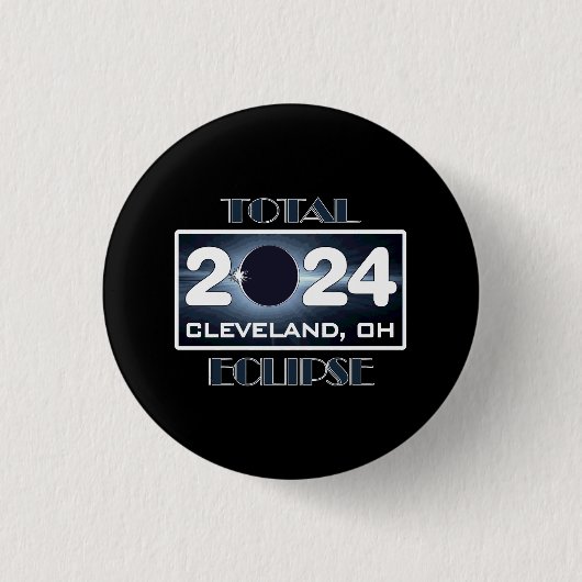 Insgesamt Eclipse Cleveland Ohio 2024 Totalweg Button (Vorderseite)