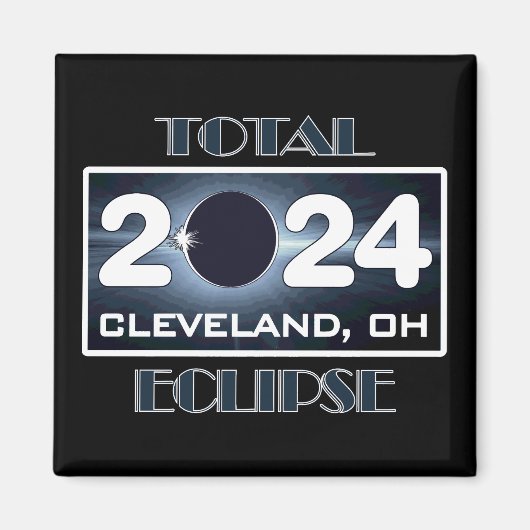 Insgesamt Eclipse Cleveland Ohio 2024 Totalweg Magnet (Vorne)
