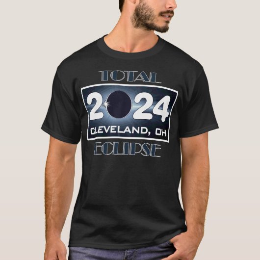 Insgesamt Eclipse Cleveland Ohio 2024 Totalweg T-Shirt (Vorderseite)