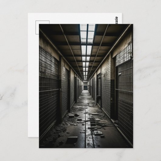 Inside a Abandoned Gefängnis Postkarte (Vorne/Hinten)