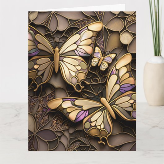 Inside Blank Schmetterlinge Karte (Vorderseite)