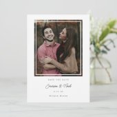Inside Frame Modern Save the Date Foto Card (Stehend Vorderseite)