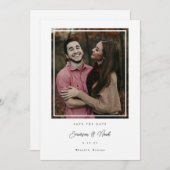 Inside Frame Modern Save the Date Foto Card (Vorne/Hinten)
