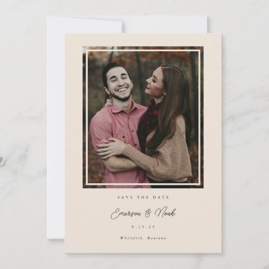 Inside Frame Modern Save the Date Foto Card (Vorderseite)
