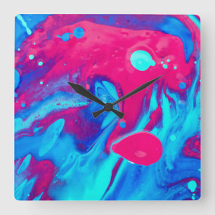 Inside of a lava lamp quadratische wanduhr