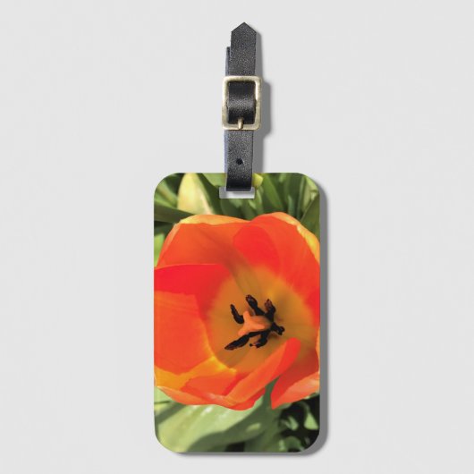 Inside Orange Tulip Gepäckanhänger (Vorderseite Vertikal)