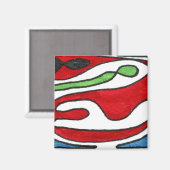 "Inside Out" - Abstraktes Kunstmagazin Magnet (Vorderseite/Rückseite)