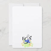 Inside Out Inspo gelb blau grüne elegante Hochzeit Einladung (Rückseite)