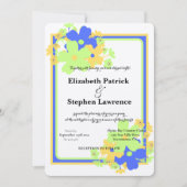 Inside Out Inspo gelb blau grüne elegante Hochzeit Einladung (Vorderseite)