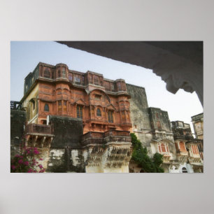 Inside Royal Ghanerao Castle, Rajasthan, Indien Poster