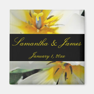 Inside White Lilies Personal Wedding Magnet