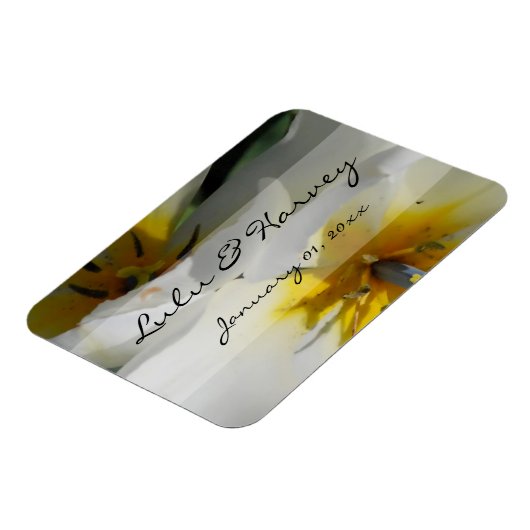 Inside White Lilies Personal Wedding Magnet (Linke Seite)