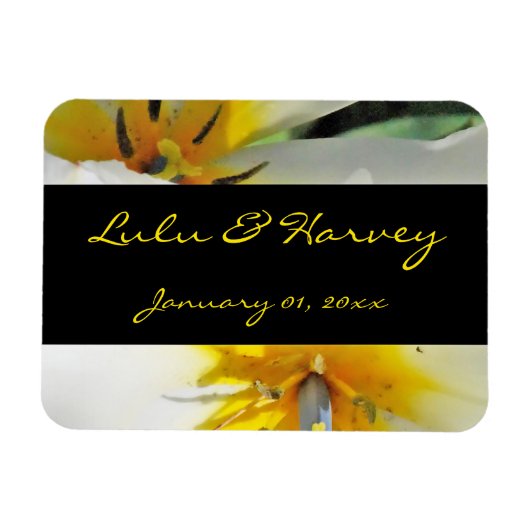 Inside White Lilies Personal Wedding Magnet (Horizontal)