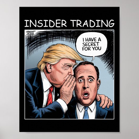 Insider Trading Trump - Funny  Poster (Vorne)