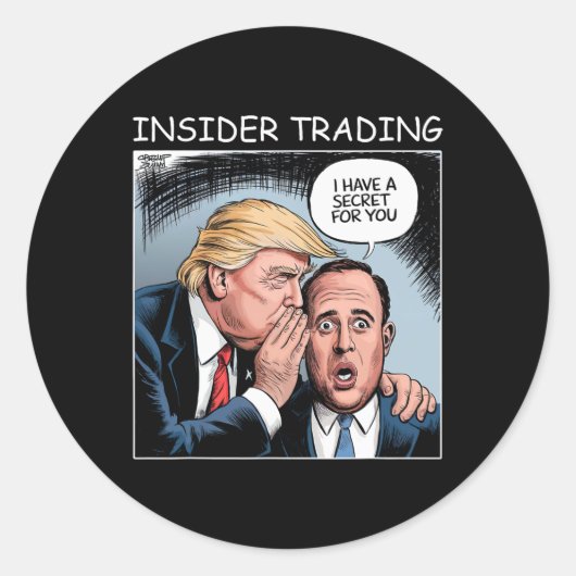 Insider Trading Trump - Funny Runder Aufkleber (Vorderseite)