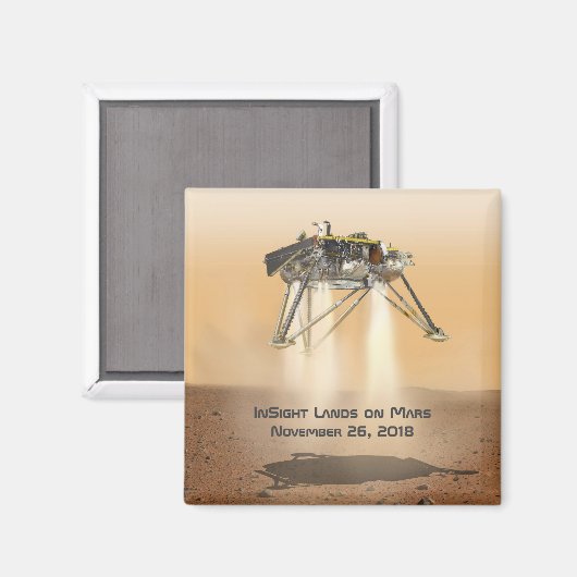 InSight Landing auf Mars Magnet (Vorderseite/Rückseite)