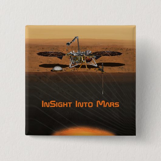 InSight Mars Lander Mission Button (Vorderseite)