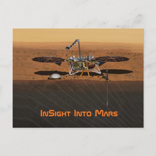 InSight Mars Lander Mission Postkarte (Vorderseite)