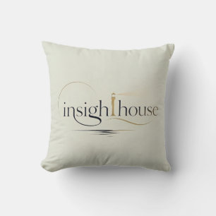 InsightHouse Minimalist Eleganter Leuchtturm Typog Kissen